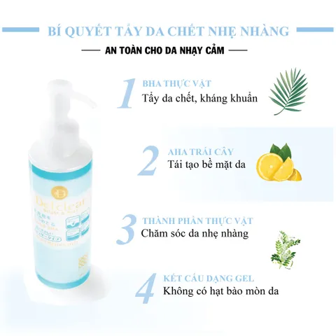 Gel Tẩy Tế Bào Chết Meishoku Detclear Nhật Bản 180ml - Peeling Gel AHA BHA Tẩy Da Chết cho Mọi Loại Da, Làm Sáng và Mềm Mại Da