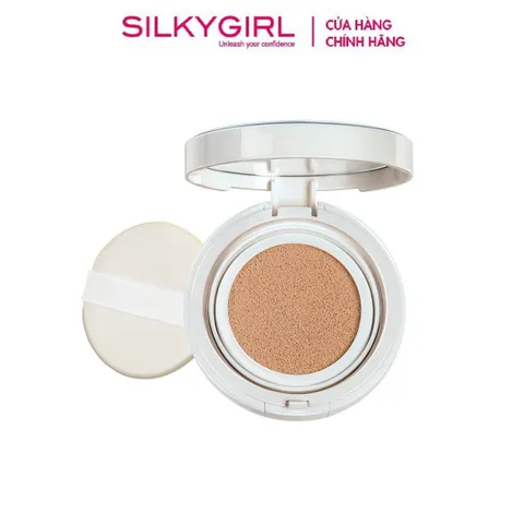 Phấn Nước Silkygirl Magic BB Cushion Tông Tự Nhiên SPF50/PA+++ - Trang Điểm Mịn Màng, Che Phủ Khuyết Điểm 12 Giờ, Dưỡng Ẩm Da