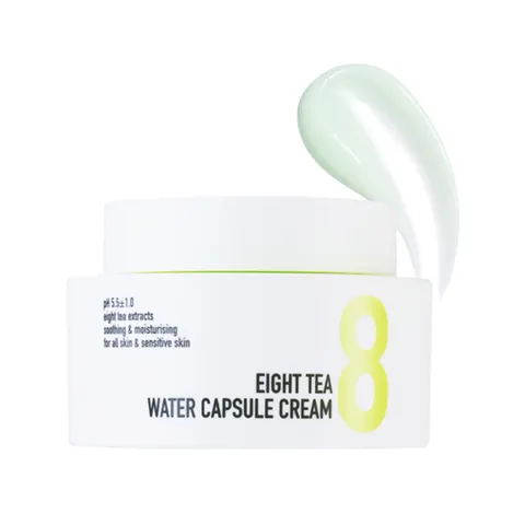 Kem Dưỡng Ẩm B.O.M 8 Chiết Xuất Trà - Eight Tea Water Capsule Cream 50g Cho Da Nhạy Cảm, Cấp Ẩm Nhanh, Giữ Da Mềm Mại