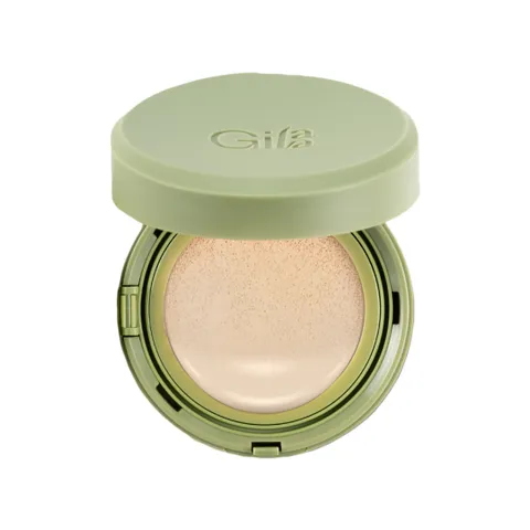 Phấn nước Gilaa Vegan Super Glow Cushion SPF50+ PA++++ - Giúp da căng bóng, bền màu 24h, chứa 20% rau má, phù hợp cho da nhạy cảm, mụn