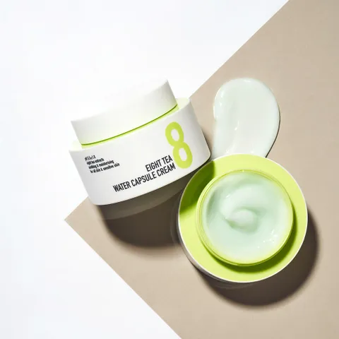 Kem Dưỡng Ẩm B.O.M 8 Chiết Xuất Trà - Eight Tea Water Capsule Cream 50g Cho Da Nhạy Cảm, Cấp Ẩm Nhanh, Giữ Da Mềm Mại