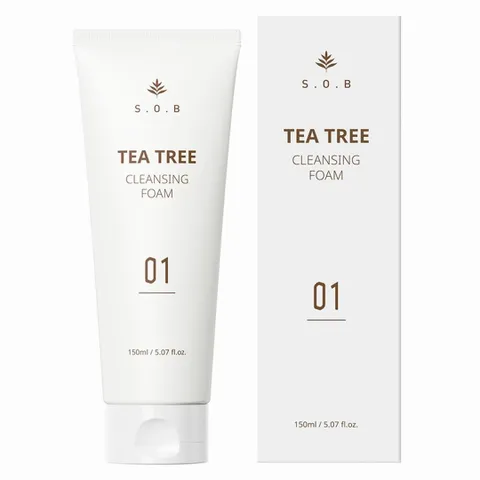 Sữa Rửa Mặt S.O.B Tea Tree Cleansing Foam 150ml - Làm Sạch Sâu và Giảm Mụn, Phù Hợp Cho Da Nhạy Cảm, Chiết Xuất Tự Nhiên