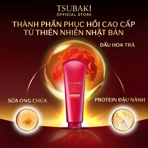 Kem Xả Tsubaki Premium Moist Treatment 180g - Dưỡng Tóc Bóng Mượt, Phục Hồi Hư Tổn, Sản Phẩm Cao Cấp Nhật Bản