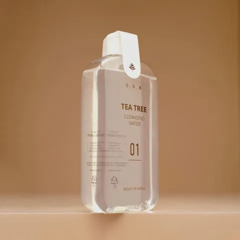 Nước Tẩy Trang S.O.B Tea Tree 300ml - Giải Pháp Làm Sạch Da Nhạy Cảm, Giảm Mụn, Không Gây Kích Ứng, Dưỡng Ẩm Tự Nhiên