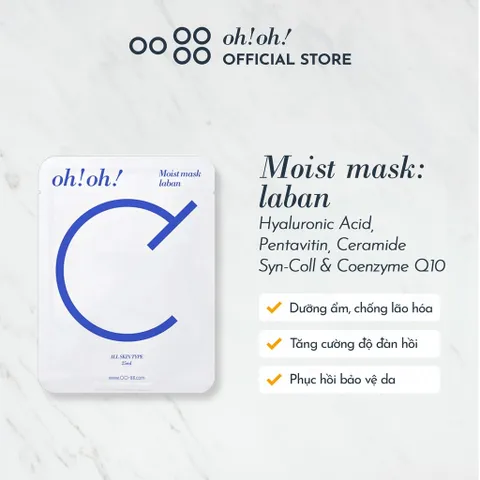 Mặt Nạ Giấy oh!oh! Ceramide Phục Hồi Da 25ml x 10 Miếng - Dưỡng Ẩm, Chống Oxy Hóa, Phục hồi Da Mềm Mại Từ Hàn Quốc