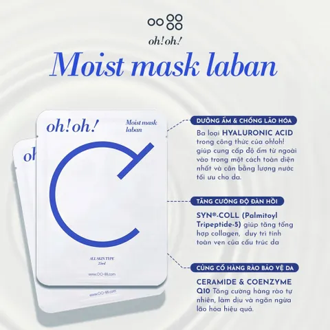 Mặt Nạ Giấy oh!oh! Ceramide Phục Hồi Da 25ml x 10 Miếng - Dưỡng Ẩm, Chống Oxy Hóa, Phục hồi Da Mềm Mại Từ Hàn Quốc