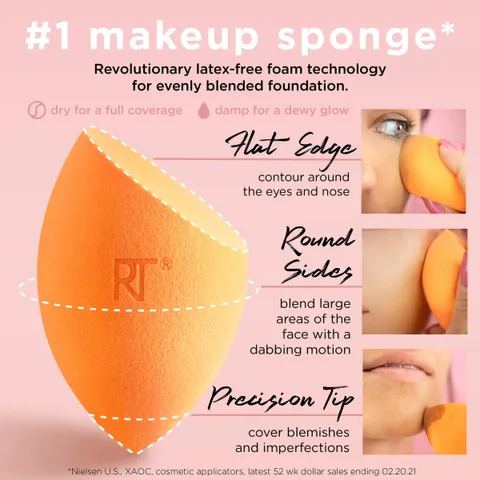 Mút Trang Điểm Real Techniques Miracle Complexion Sponge - Dụng Cụ Làm Đẹp Hình Quả Trứng Cho Lớp Nền Hoàn Hảo