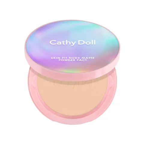 Phấn Nền Cathy Doll Skin Fit Nude Matte Powder Pact SPF30 PA+++ - Trang Điểm Hai Trong Một, Che Khuyết Điểm Tự Nhiên, Dành Cho Mọi Loại Da