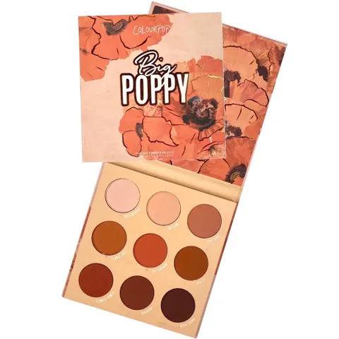 Bảng Phấn Mắt Colourpop Big Poppy Palette - 9 Ô Màu Lì Tone Cam Nâu Cá Tính, Thời Trang, Duy Trì 8 Giờ Mái Lớp ấn Tượng