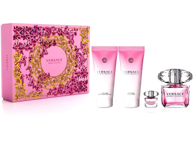 Bộ quà tặng nước hoa Versace Bright Crystal 4 món (90ML, 100ML, 5ML) - Hương thơm quyến rũ, đa dạng, hoàn hảo cho phái đẹp