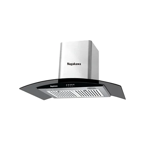 Máy Hút Mùi Kính Cong Nagakawa NAG1853-70CM - Công Suất 200W, Lưu Lượng 1000m³/h, Thích Hợp Mọi Không Gian Bếp Hiện Đại
