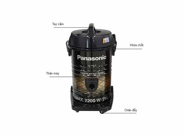 Máy Hút Bụi Công Nghiệp Panasonic MC-YL635 2200W - Thiết Kế Di Động, Bộ Lọc Kháng Khuẩn, Dung Tích 21L, Phù Hợp Với Văn Phòng Và Xưởng Sản Xuất
