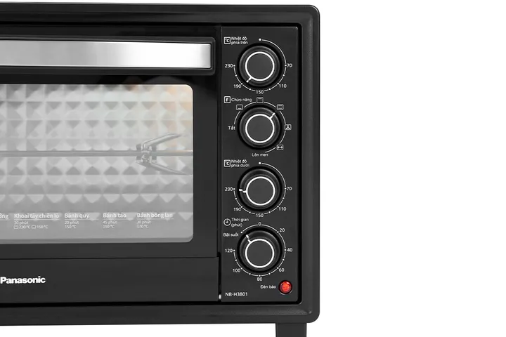 Lò Nướng Panasonic NB-H3801KRA 38L Sang Trọng, Công Suất 1500W, Nướng Đối Lưu, Hẹn Giờ 120 Phút - Lò Nướng Tiện Dụng Cho Món Ăn Ngon