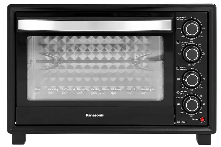 Lò Nướng Panasonic NB-H3801KRA 38L Sang Trọng, Công Suất 1500W, Nướng Đối Lưu, Hẹn Giờ 120 Phút - Lò Nướng Tiện Dụng Cho Món Ăn Ngon
