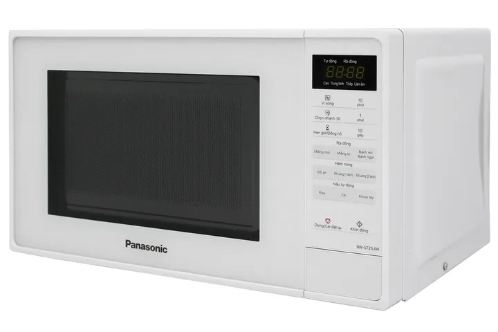 Lò Vi Sóng Panasonic NN-ST25JWYUE 20L - Thiết Kế Trắng Sang Trọng, Đa Chức Năng Hâm, Nấu, Rã Đông, Điều Khiển Điện Tử Tiếng Việt