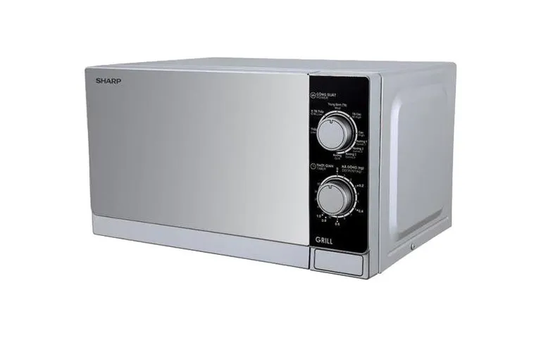 Lò Vi Sóng Sharp R-G223VN-SM 20 Lít Có Nướng, Thiết Kế Sang Trọng, 4 Chức Năng Nấu, Hâm, Rã Đông, Nướng, Thích Hợp Cho Mọi Gia Đình
