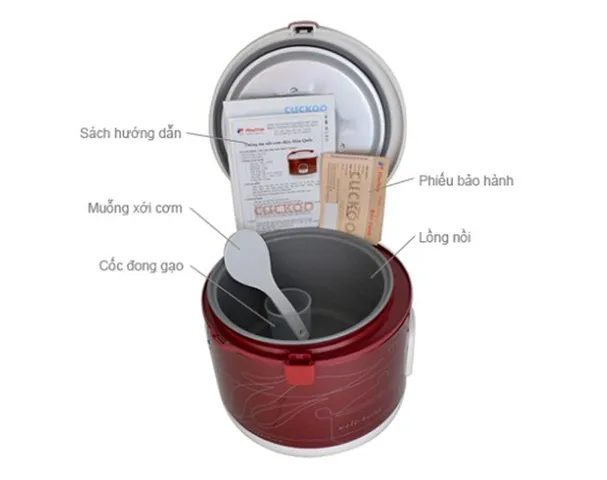 Nồi cơm điện Cuckoo CR-1122 2L - Thiết kế sang trọng, công nghệ nấu Fuzzy Logic, dễ sử dụng, giữ ấm đến 12 tiếng, phù hợp 5-7 người ăn