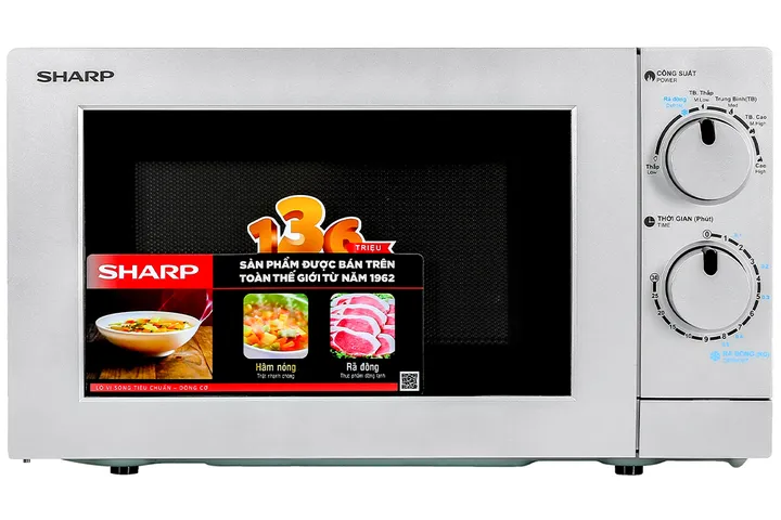Lò Vi Sóng Sharp R-209VN-SK 20L - Thiết Kế Nút Vặn, Công Suất 700W, Dễ Sử Dụng - Lò Nấu Nhanh Tiện Lợi Cho Gia Đình