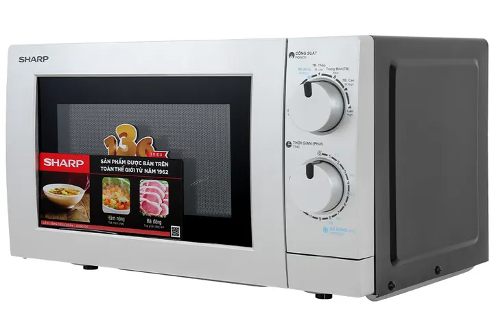 Lò Vi Sóng Sharp R-209VN-SK 20L - Thiết Kế Nút Vặn, Công Suất 700W, Dễ Sử Dụng - Lò Nấu Nhanh Tiện Lợi Cho Gia Đình