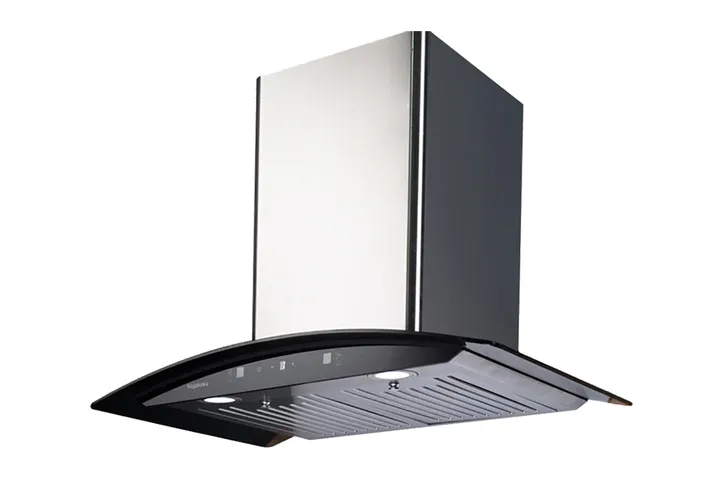 Máy Hút Mùi Cao Cấp Nagakawa NKCH03M70 - Thiết Kế Kim Loại Bạc và Kính Đen, Tiết Kiệm Điện, Công Nghệ NaSYNC, Dễ Vệ Sinh