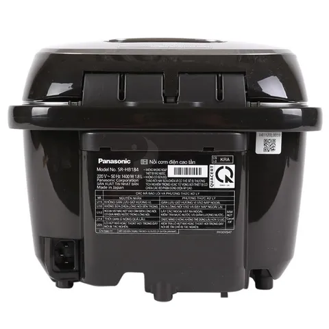 Nồi Cơm Điện Cao Tần Panasonic SR-HB184KRA 1.8L - Lòng Nồi Phủ Kim Cương Kamado, Thiết Kế Sang Trọng, Phù Hợp Gia Đình 4-6 Người
