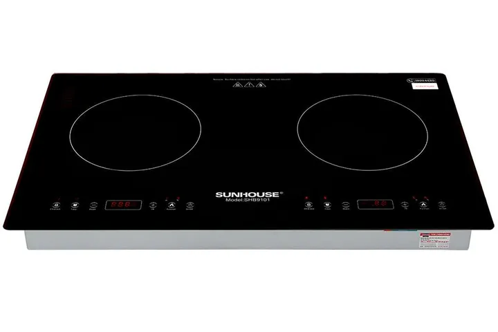 Bếp từ đôi Sunhouse SHB9101 - Bếp từ hiện đại lắp âm, bảng điều khiển cảm ứng, mặt kính ceramic bền đẹp, hẹn giờ tiện lợi