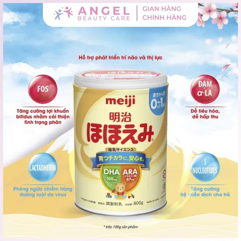 Sữa Meiji Nội Địa Nhật Hỗ Trợ Tăng Đề Kháng và Tiêu Hóa Cho Trẻ 800g