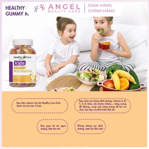 Kẹo dẻo bổ sung vitamin tổng hợp Healthy Care Kids Gummy Multivitamins, 250 Viên