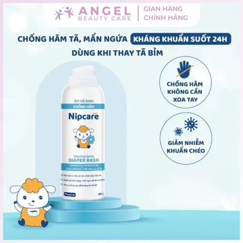 Xịt Vệ Sinh Nipcare 80ml - Ngừa Hăm, Bảo Vệ Da Bé Nhạy Cảm