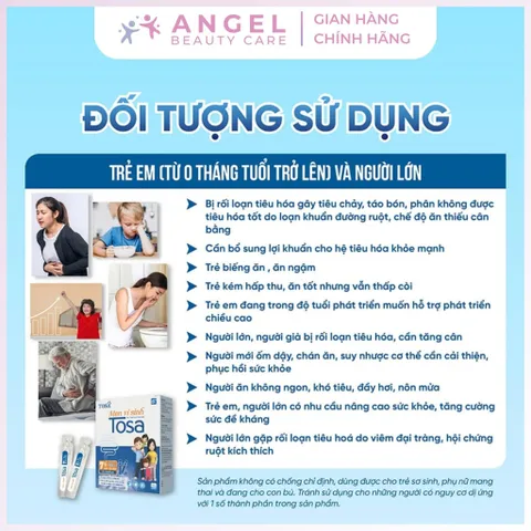 Men Vi Sinh TOSA 15 Ống Bổ Sung Lợi Khuẩn, Hỗ Trợ Tiêu Hóa Bé