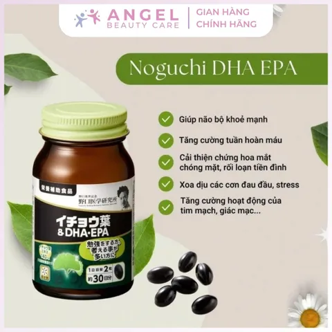 Viên uống bổ não DHA & EPA Ginkgo Noguchi Nhật Bản - Hộp 60 viên
