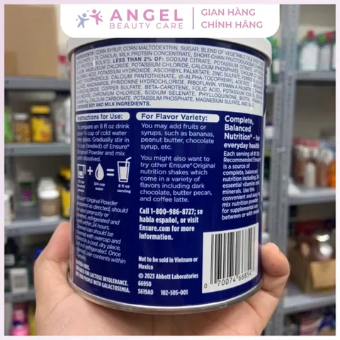 Sữa Bột Ensure Mỹ Original Nutrition Powder 400g, Hỗ trợ sức khỏe