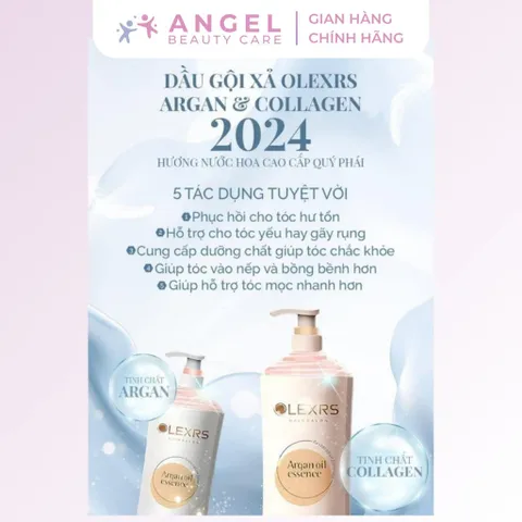 Cặp Dầu Gội Xả Olexrs Argan Oil Collagen 500ml Cam - Dưỡng Tóc, Giữ Nếp