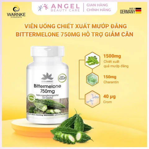 Viên Uống Giảm Cân Mướp Đắng Warnke Bittermelone 750mg, 120 viên