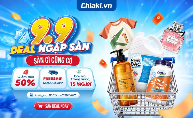 Chiaki Sale 9.9 Deal ngập sàn giảm giá đến 50%, Freeship