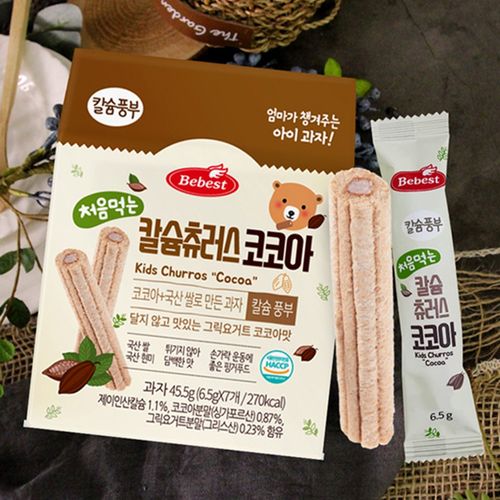 Bánh ăn dặm cuộn kem Bebest Kids Churros Hàn Quốc cho bé 7M+