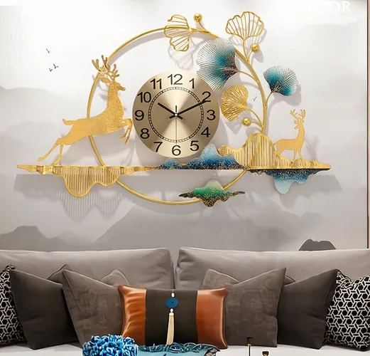 Đồng hồ treo tường trang trí 3D phong cảnh đôi hươu | Chiaki.vn