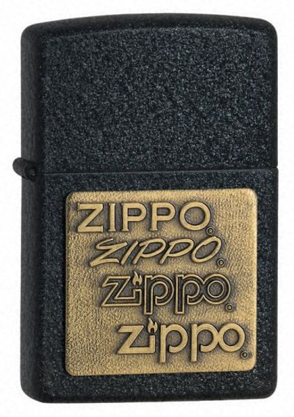 Bật Lửa Zippo 362 Brass Emblem Black Crackle