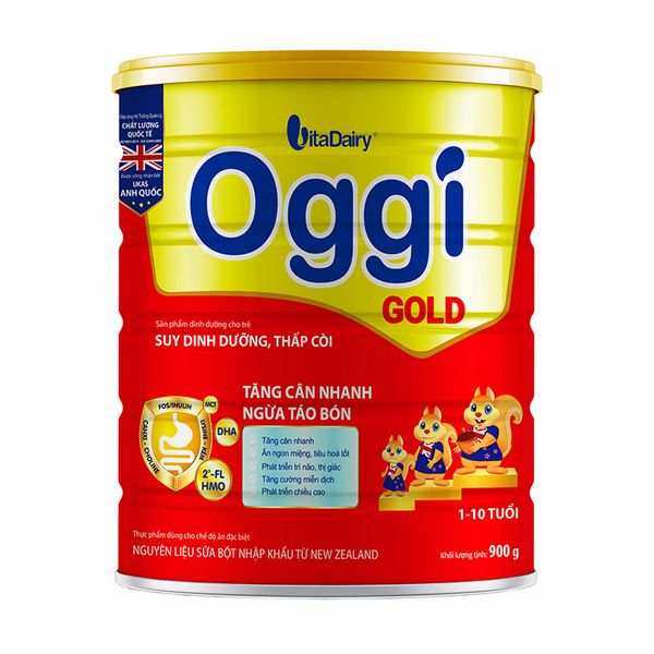 Sữa Oggi Gold 900g Hỗ Trợ Tăng Cân Cho Bé 1-10 Tuổi