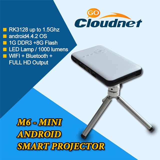 M&aacute;y chiếu mini M6 sử dụng hệ điều h&agrave;nh Android l&agrave;m nền tảng cho hệ thống