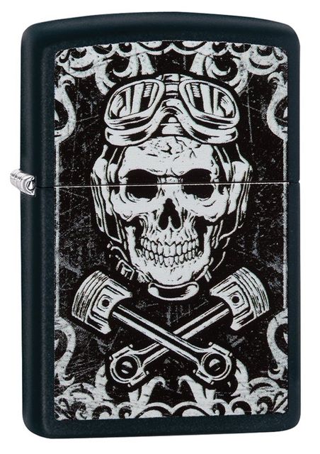 Bật lửa Zippo Black Matte Skull 29088 họa tiết nghệ thuật 1