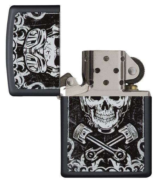 Bật lửa Zippo Black Matte Skull 29088 họa tiết nghệ thuật 3