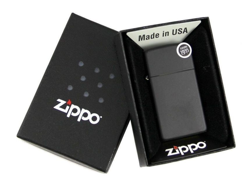 Bật lửa Zippo Slim Black Matte Lighter 1618