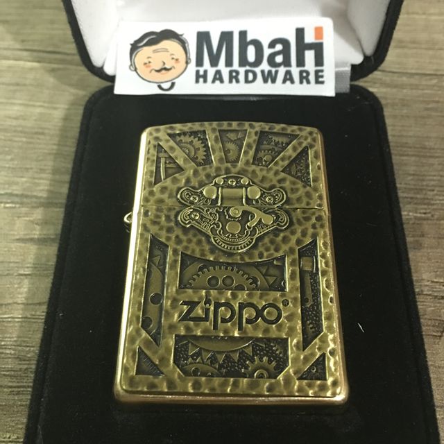 Bật lửa Zippo 29103 Steampunk Box Emblem Brushed Brass