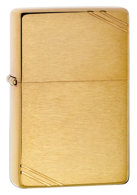 Bật lửa Zippo Vintage Brushed Brass 240 m&agrave;u v&agrave;ng xước v&acirc;n ngang 1