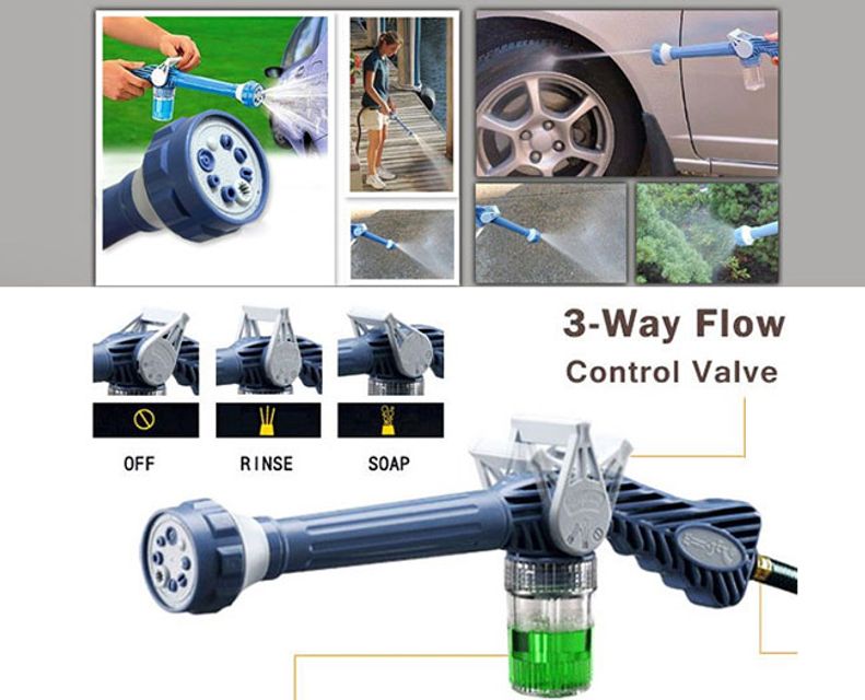 Thiết kế độc đ&aacute;o với &aacute;p lực nước cao, sản phẩm c&oacute; thể phun nước đến tận ng&oacute;c ng&aacute;ch xe hay c&aacute;c vật dụng kh&aacute;c v&agrave; l&agrave;m