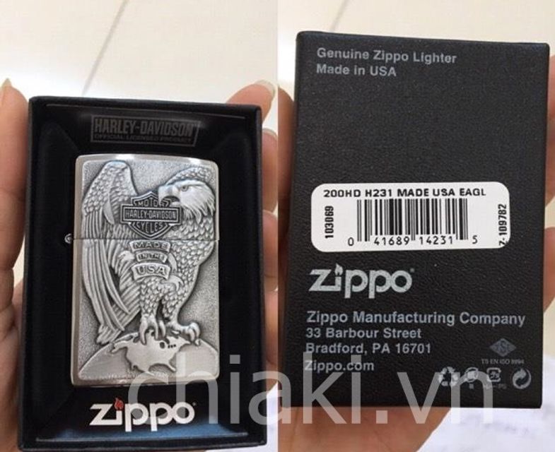 Bật lửa Zippo 200HD.H231 ch&iacute;nh h&atilde;ng từ Mỹ