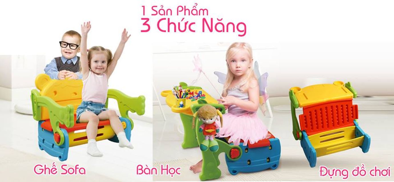 B&agrave;n học v&ocirc; c&ugrave;ng tiện dụng đ&aacute;p ứng nhu cầu vui chơi của b&eacute;