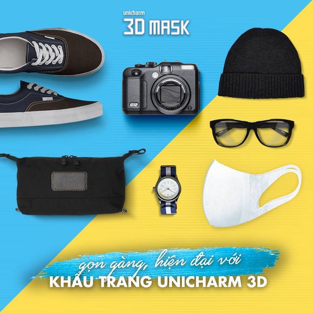 Năng động hơn với Khẩu trang 3D ngăn Virus Unicharm Mask Virus Block