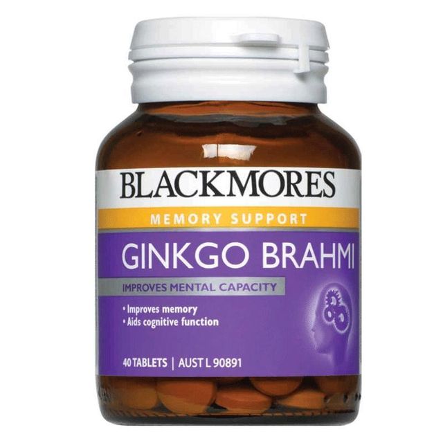 Hoạt huyết dưỡng n&atilde;o chữa rối loạn tiền đ&igrave;nh Blackmores Ginkgo Brahmi 40 vi&ecirc;n